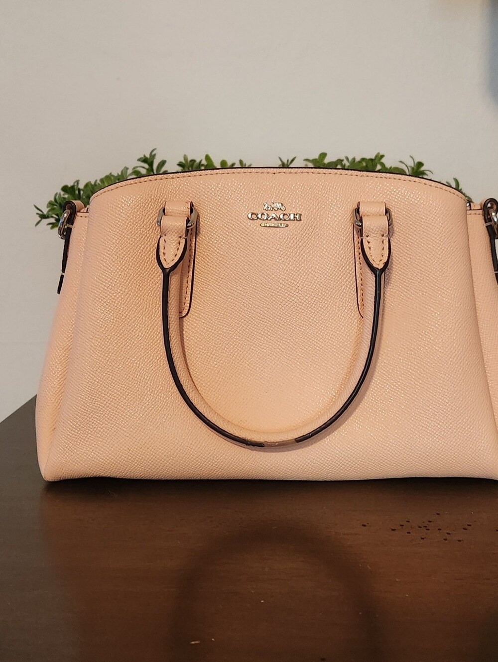 Coach Sage Leather Satchel in Light Blush Pink